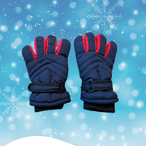 Navy Fleece Winter Non Slip Gloves - Picture 1 of 2